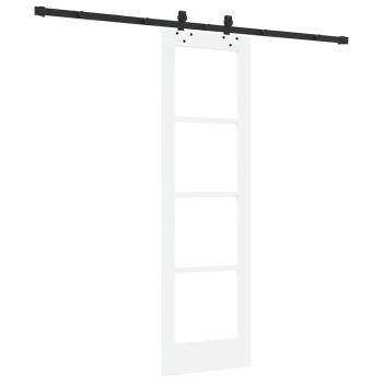 Schiebetür mit Hardware-Set Weiß 61x198.5 cm Massivholz Kiefer