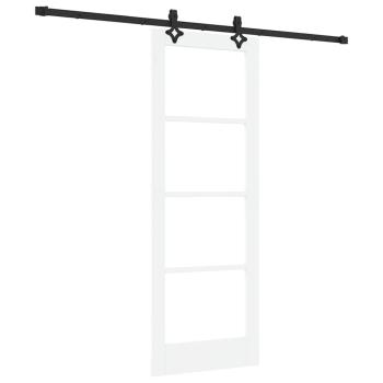 Schiebetür mit Montageset Weiß 73,5x198,5 cm Massivholz Kiefer