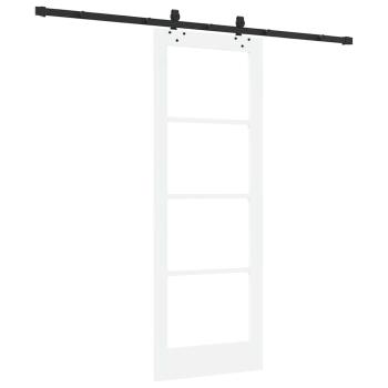 Schiebetür mit Montageset Weiß 73,5x198,5 cm Massivholz Kiefer