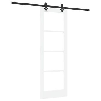 Schiebetür mit Zubehörset Weiß 73,5x211 cm Massivholz Kiefer