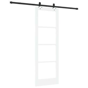 Schiebetür mit Zubehörset Weiß 73,5x211 cm Massivholz Kiefer