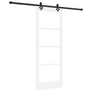 Schiebetür mit Montageset Weiß 78x202 cm Massivholz Kiefer