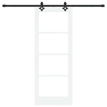 Schiebetür mit Montageset Weiß 78x202 cm Massivholz Kiefer
