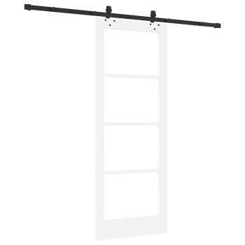 Schiebetür mit Montageset Weiß 78x202 cm Massivholz Kiefer