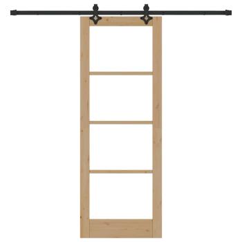 Schiebetür mit Montageset 78x211 cm Massivholz Kiefer