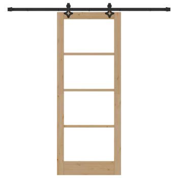 Schiebetür mit Montageset 83x211 cm Massivholz Kiefer