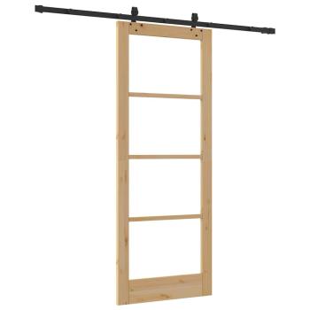 Schiebetür mit Montageset 83x211 cm Massivholz Kiefer