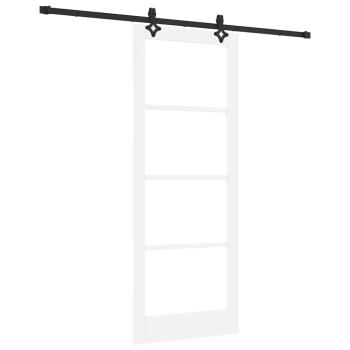 Schiebetür mit Hardware-Set Weiß 83x211 cm Massivholz Kiefer