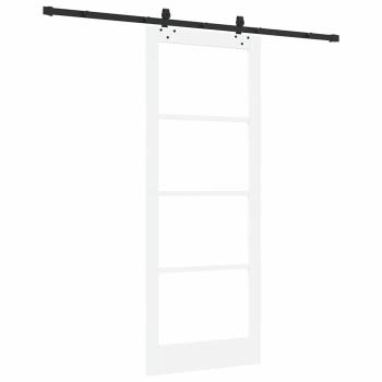 Schiebetür mit Hardware-Set Weiß 83x211 cm Massivholz Kiefer