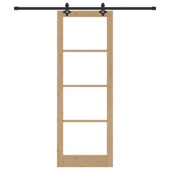 Schiebetür mit Beschlägen 83x232 cm aus massivem Kiefernholz