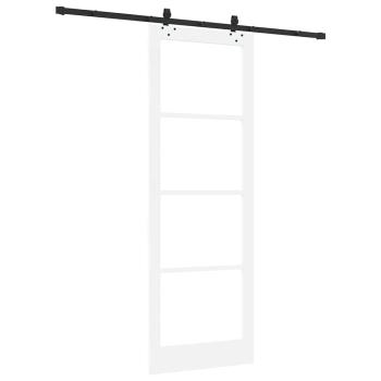 Schiebetür mit Hardware-Set Weiß 83x232 cm Massivholz Kiefer