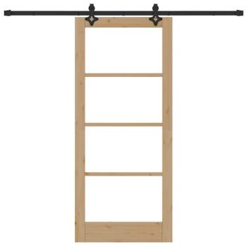 Schiebetür mit Beschlagset 86x198.5 cm Massivholzkiefer