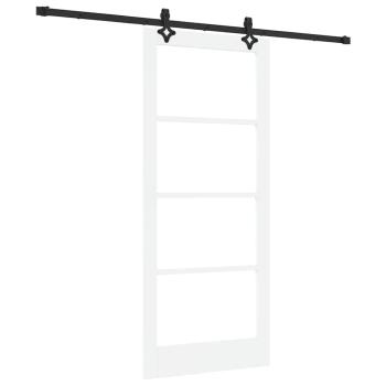 Schiebetür mit Hardware-Set Weiß 86x198,5 cm Massivholz Kiefer