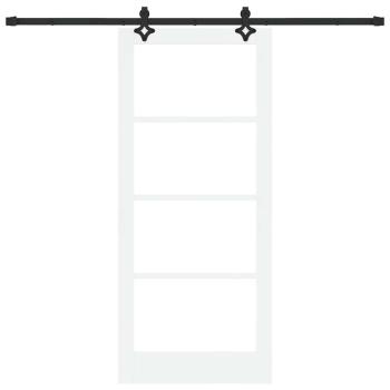 Schiebetür mit Hardware-Set Weiß 86x198,5 cm Massivholz Kiefer