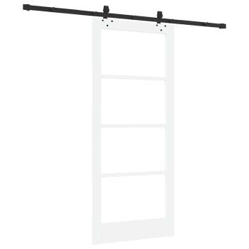Schiebetür mit Hardware-Set Weiß 86x198,5 cm Massivholz Kiefer