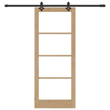 Schiebetür mit Hardware-Set 86x211 cm Massivholz Kiefer