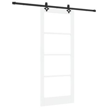 Schiebetür mit Hardware-Set Weiß 86x211 cm aus massivem Kiefernholz