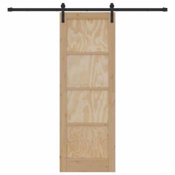 Schiebetür mit Beschlag-Set 73,5x211 cm aus massivem Holz Kiefer