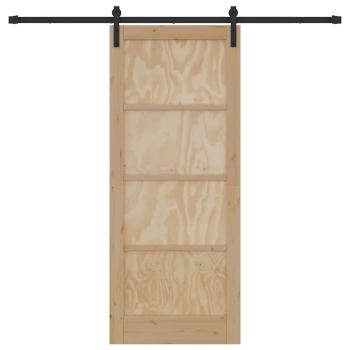 Schiebetür mit Hardware-Set 83x202 cm Vollholz Kiefer