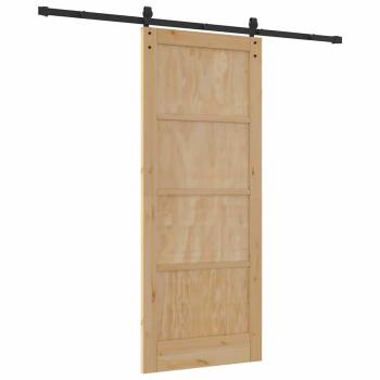 Schiebetür mit Hardware-Set 83x202 cm Vollholz Kiefer