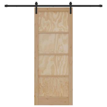 Schiebetür mit Montageset 83x211 cm Massivholz Kiefer