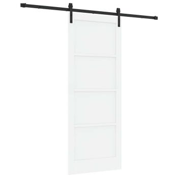 Schiebetür mit Hardware-Set Weiß 83x211 cm Massivholz Kiefer