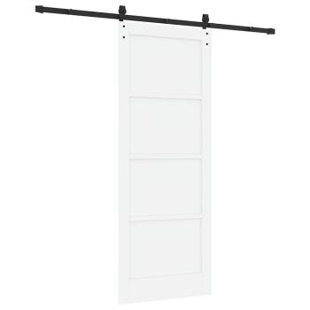 Schiebetür mit Hardware-Set Weiß 83x211 cm Massivholz Kiefer