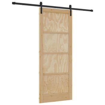 Schiebetür mit Beschlägen 86x211 cm Massivholz Kiefer