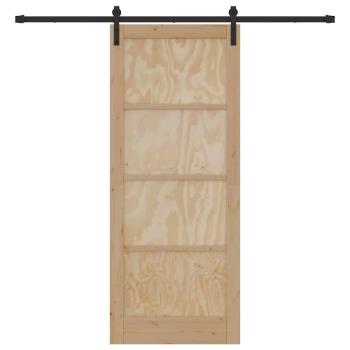 Schiebetür mit Beschlägen 86x211 cm Massivholz Kiefer