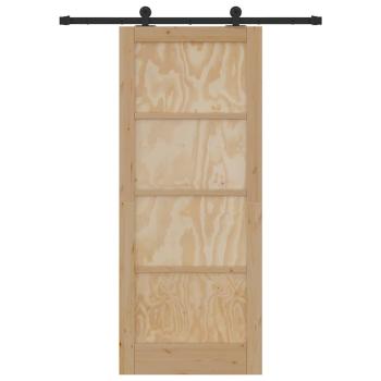 Schiebetür mit Hardware-Set 'ORKDAL'aus Massivholz Kiefer