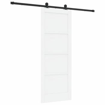 Schiebetür mit Hardware-Set 'ORKDAL'Weiß, Massivholz Kiefer