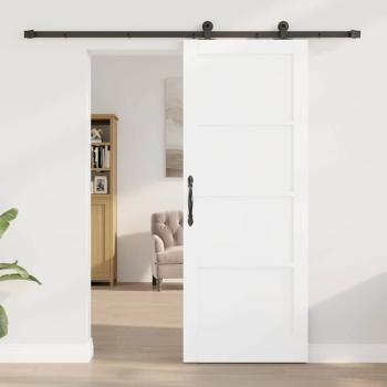 Schiebetür mit Hardware-Set 'ORKDAL'Weiß, Massivholz Kiefer