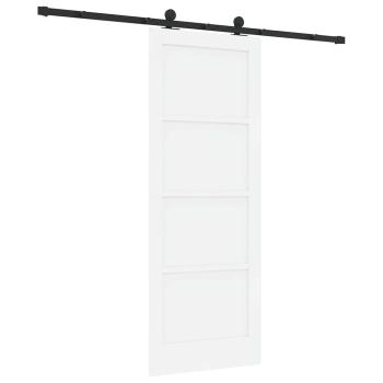 Schiebetür mit Hardware-Set 'ORKDAL'Weiß, Massivholz Kiefer