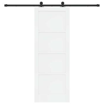 Schiebetür mit Hardware-Set 'ORKDAL'Weiß Massivholz Kiefer