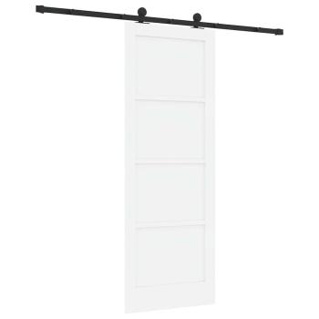 Schiebetür mit Hardware-Set 'ORKDAL'Weiß Massivholz Kiefer