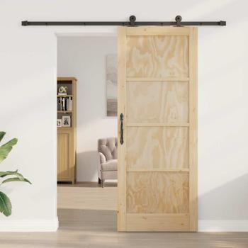 Schiebetür mit Hardware-Set 'ORKDAL'Massivholz Kiefer