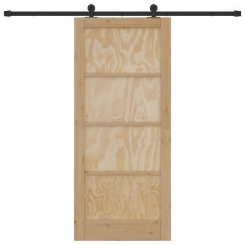 Schiebetür mit Hardware-Set 'ORKDAL'aus solidem Kiefernholz