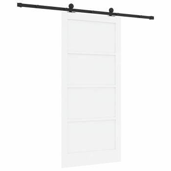 Schiebetür mit Hardware-Set 'ORKDAL'Weiß Massivholz Kiefer