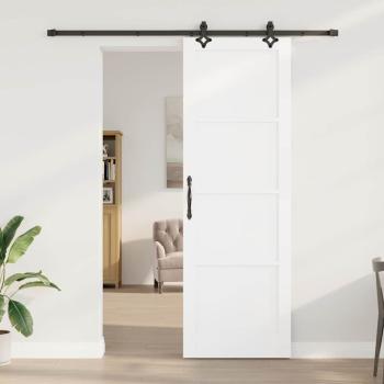 Schiebetür mit Hardware Set 'ORKDAL'Weiß Massivholz Kiefer