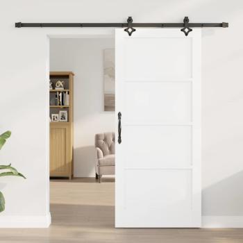 Schiebetür mit Hardware-Set 'ORKDAL'Weiß Massivholz Kiefer