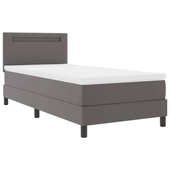 Boxspringbett mit Matratze Grau 100x200 cm Kunstleder