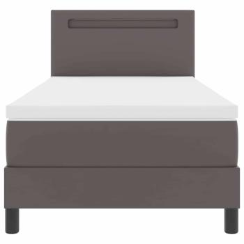 Boxspringbett mit Matratze Grau 100x200 cm Kunstleder