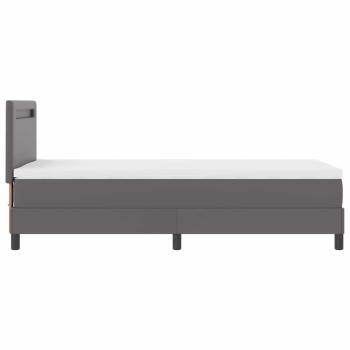 Boxspringbett mit Matratze Grau 100x200 cm Kunstleder