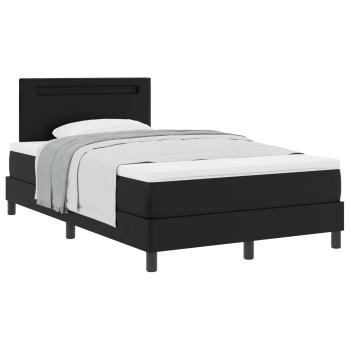 Boxspringbett mit Matratze Schwarz Kleine Doppelgröße Kunstleder