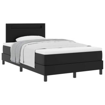 Boxspringbett mit Matratze Schwarz Kleine Doppelgröße Kunstleder