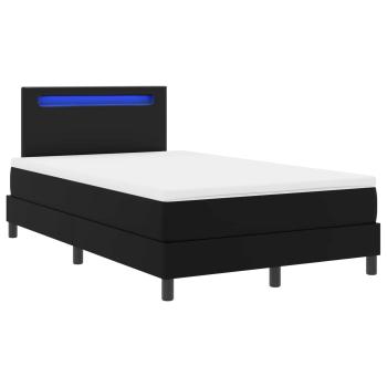 Boxspringbett mit Matratze Schwarz Kleine Doppelgröße Kunstleder
