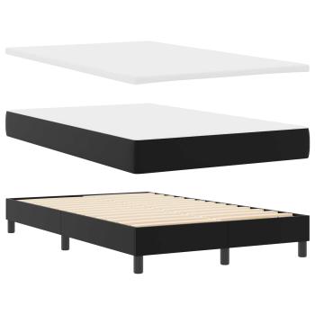 Boxspringbett mit Matratze Schwarz Kleine Doppelgröße Kunstleder