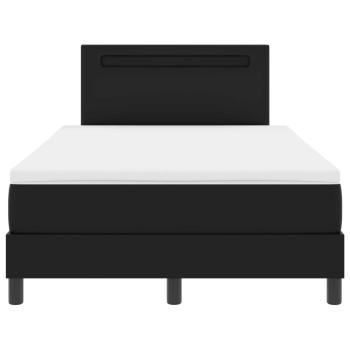 Boxspringbett mit Matratze Schwarz Kleine Doppelgröße Kunstleder