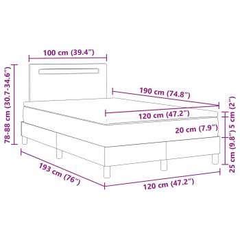 Boxspringbett mit Matratze Weiß Klein Doppel Schwarz