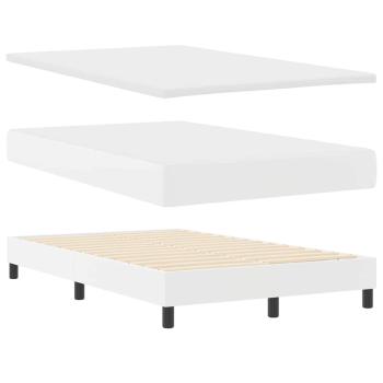 Boxspringbett mit Matratze Weiß Klein Doppel Schwarz